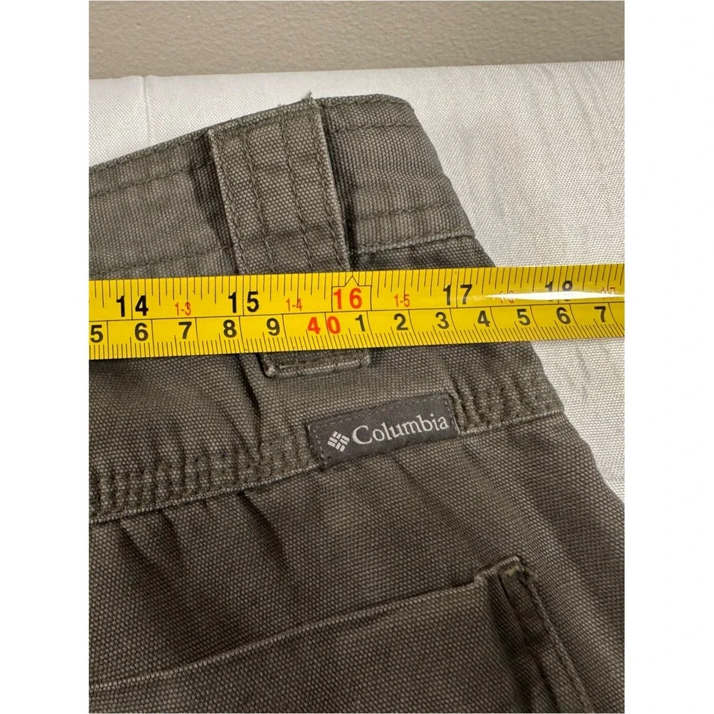 Columbia Omni-Shield Mens 34x32 Olive Green Cotton Canvas Cargo Utility Pants